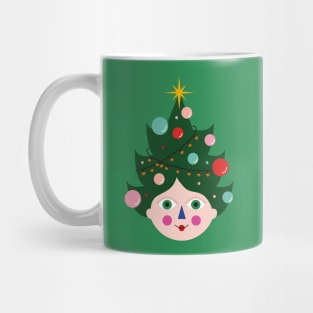 Vintage colorful cute funny Christmas tree avatar Mug